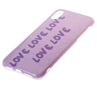 Чохол Violet для iPhone X / Xs glossy "Love" світло фіолетовий 1035883