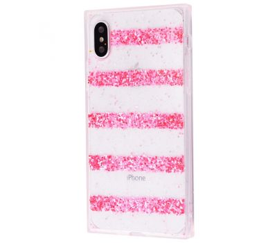 Чохол Shine Line для iPhone X/Xs з блискітками рожевий 1040584