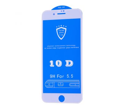 Захисне 10D скло для iPhone 7 Plus / 8 Plus Full Screen біле (ОЕМ)