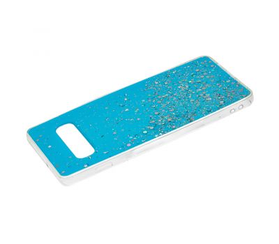 Чохол для Samsung Galaxy S10+ (G975) блискітки + popsocket "блакитний" 1052142