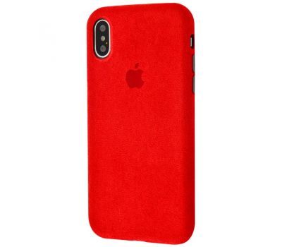 Чохол для iPhone X/Xs Alcantara 360 червоний 1055679
