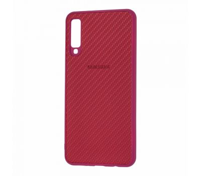 Чохол Samsung Galaxy A7 2018 (A750) Carbon New темно-червоний