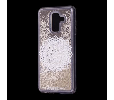 Чохол для Samsung Galaxy A6+ 2018 (A605) Блиск вода сріблястий "біла мандала"