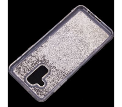 Чохол для Samsung Galaxy A6+ 2018 (A605) Блиск вода сріблястий "біла мандала" 1088734