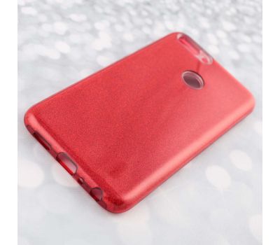 Чохол для Huawei P Smart Glitter з блискітками червоний 109362