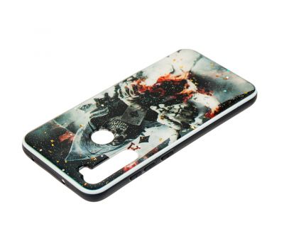 Чохол для Xiaomi Redmi Note 8 Glass блискітки "скелет" 1090533