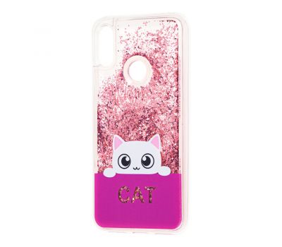 Чохол для Xiaomi Redmi 7 Блискучі вода "кіт рожевий"