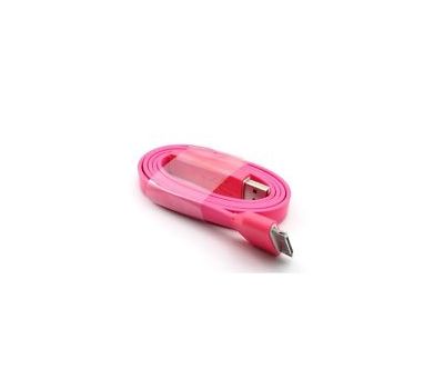 Data-cable USB for iPhone 3G/4G/4S light pink(плоский кабель)