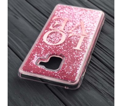 Чохол для Samsung Galaxy A8 2018 (A530) Блиск вода рожевий "Love" 110589