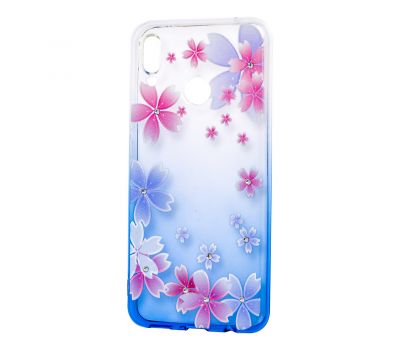 Чохол для Huawei P Smart Plus Glamour ambre синій "квіти"