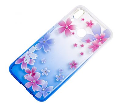 Чохол для Huawei P Smart Plus Glamour ambre синій "квіти" 1102456