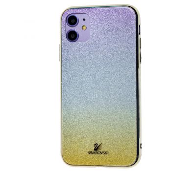 Чохол для iPhone 11 Sw glass рожевий / сріблястий / золотистий