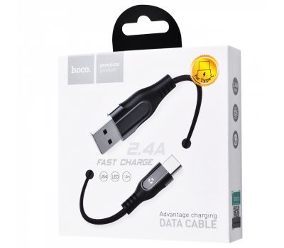 Кабель USB Hoco U54 Advantage Type C 2.4A (1.2m) черный