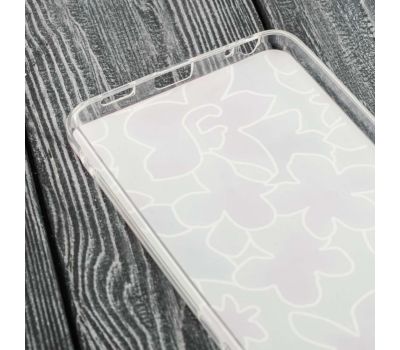 Силіконовий чохол Meizu U20 з малюнком білий з квітами. 112594
