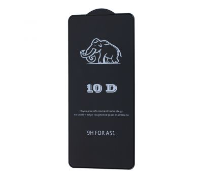 Захисне скло 10D для Samsung Galaxy A51 (A515) чорне (OEM)