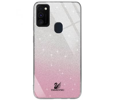 Чохол для Samsung Galaxy M21 / M30s Swaro glass сріблясто-рожевий
