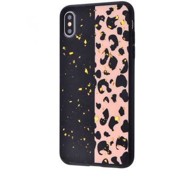 Чохол для iPhone X / Xs Leo Confetti "чорно-рожевий леопард"