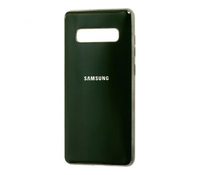 Чохол для Samsung Galaxy S10 (G973) Silicone case (TPU) темно-зелений