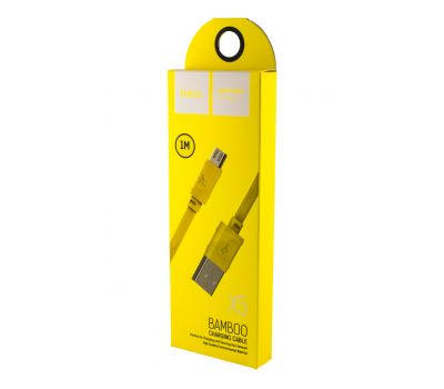 Кабель USB Hoco X5 Bamboo microUSB 1m желтый