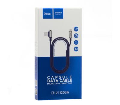 Кабель USB Hoco U17 Capsule microUSB 1.2 m синий 1138353
