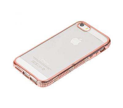 Чохол із стразами для iPhone 5 силіконовий рожевий 1144568