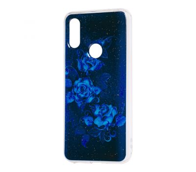 Чохол для Xiaomi Redmi 7 Flowers Confetti "троянда" синій
