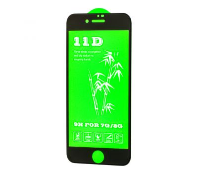 Захисне скло 11D для iPhone 7/8 Full Glue чорне (ОЕМ)