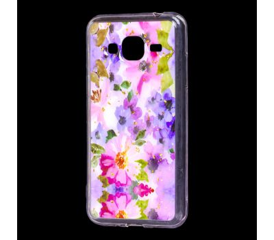 Чохол для Samsung Galaxy J3 2016 (J320) Flowers Confetti "рожево-фіолетові квіти"
