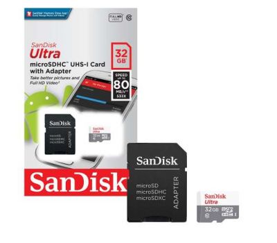 Карта пам'яті micro SanDisk Ultra 32 Gb/cl 10/(UHS-1) (80Mb/s) + adapter
