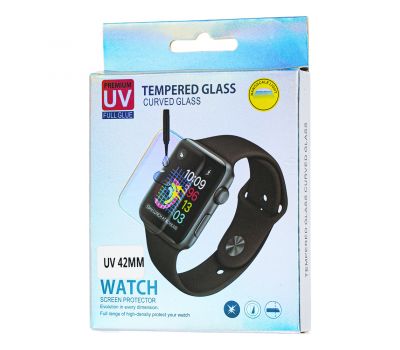 Захисне скло для Apple Watch 42 mm прозорий (UV клей + лампа) 1168893