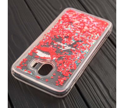 Чохол для Samsung Galaxy J4 2018 (J400) Pepper блискітки вода червоний "губи" 118848