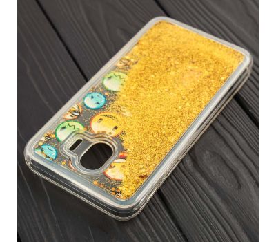 Чохол для Samsung Galaxy J4 2018 (J400) Pepper блискітки вода золотистий "смайлики" 118500