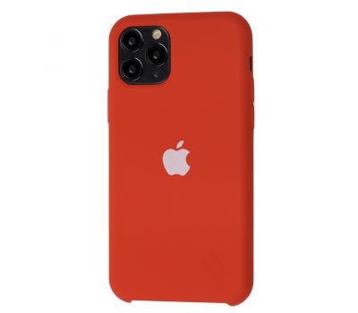 Чохол Silicone для iPhone 11 Pro case червоний біле яблуко 1181931