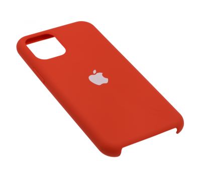 Чохол Silicone для iPhone 11 Pro case червоний біле яблуко 1181932