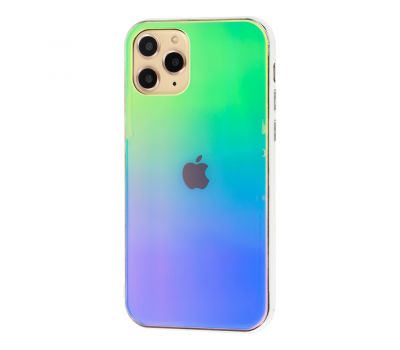 Чохол для iPhone 11 Pro Rainbow glass з лого зелений