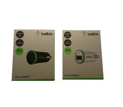 Автомобильный адаптер Belkin-2.1A черный 100%orig