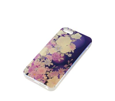 Чохол перламутр для iPhone 5 фіолетовий квіти 1200952