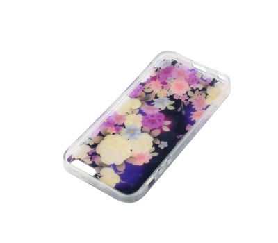 Чохол перламутр для iPhone 5 фіолетовий квіти 1200953