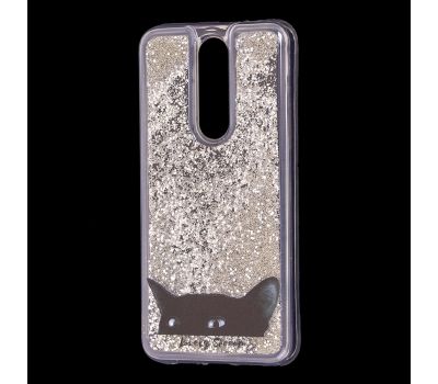 Чохол для Meizu X8 Блискучі вода сріблястий "чорний кіт"