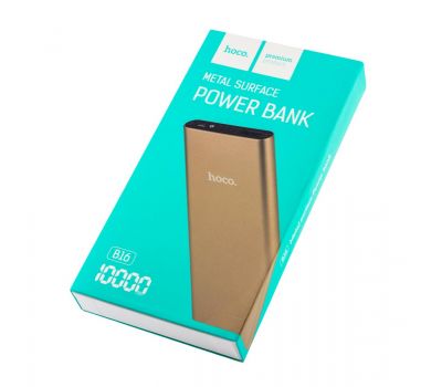 Зовнішній акумулятор Power Bank Hoco B16 Metal Surface 10000 mAh gold 1220309