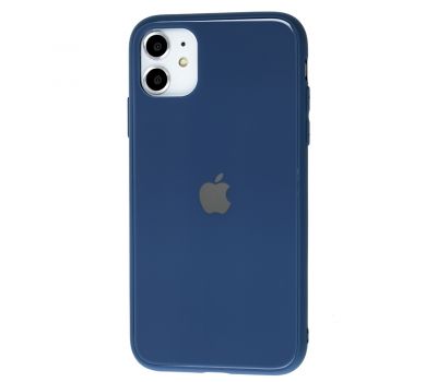 Чохол для iPhone 11 New glass "темно-синій"