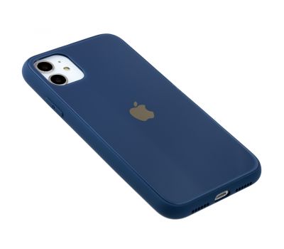 Чохол для iPhone 11 New glass "темно-синій" 1224160