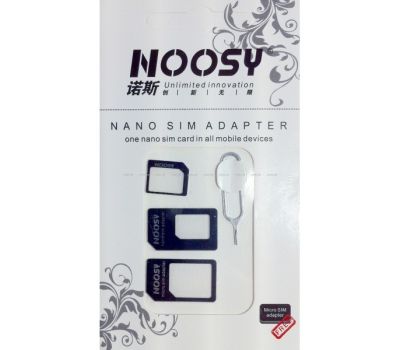 Перехідник Noosy micro/nano Sim Adapter чорний