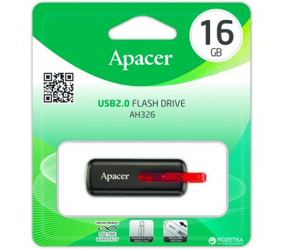 Флешка USB 2.0 Apacer AH326 16Gb чорний 1246913