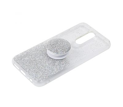 Чохол для Xiaomi Redmi 8 Fashion блискітки + сріблястий popsocket 1256602
