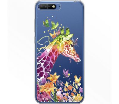 Силіконовий чохол BoxFace Huawei Y6 2018 Colorful Giraffe (34967-cc14)