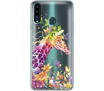 Силіконовий чохол BoxFace Samsung A207 Galaxy A20s Colorful Giraffe (38126-cc14)