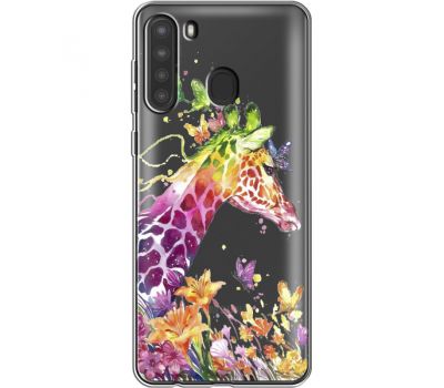 Силіконовий чохол BoxFace Samsung A215 Galaxy A21 Colorful Giraffe (39761-cc14)