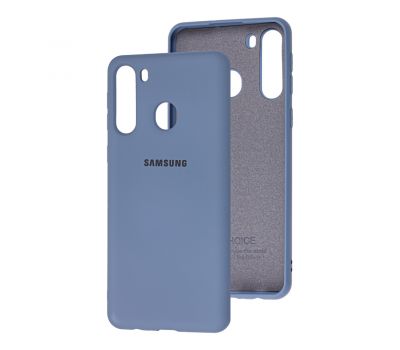 Чохол для Samsung Galaxy A21 (A215) Silicone Full лавандовий сірий