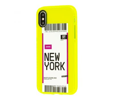 Чохол для iPhone X / Xs Acid Yellow New York